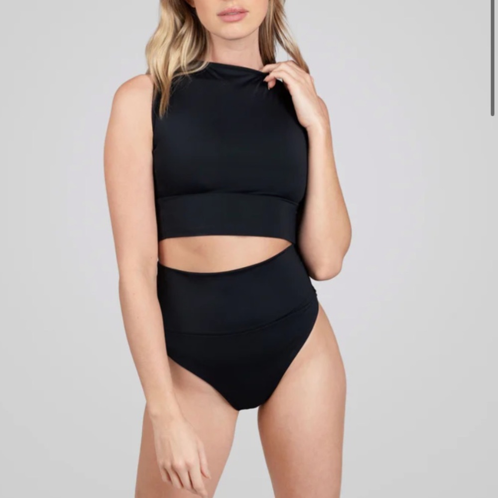 Epoque Evolution The One Black High Rise Fold Over Bikini Bottoms